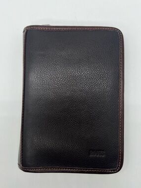 ROOTS VINTAGE 1990 Brown Pebbled Leather Organizer Day Planner Agenda Bind Cover